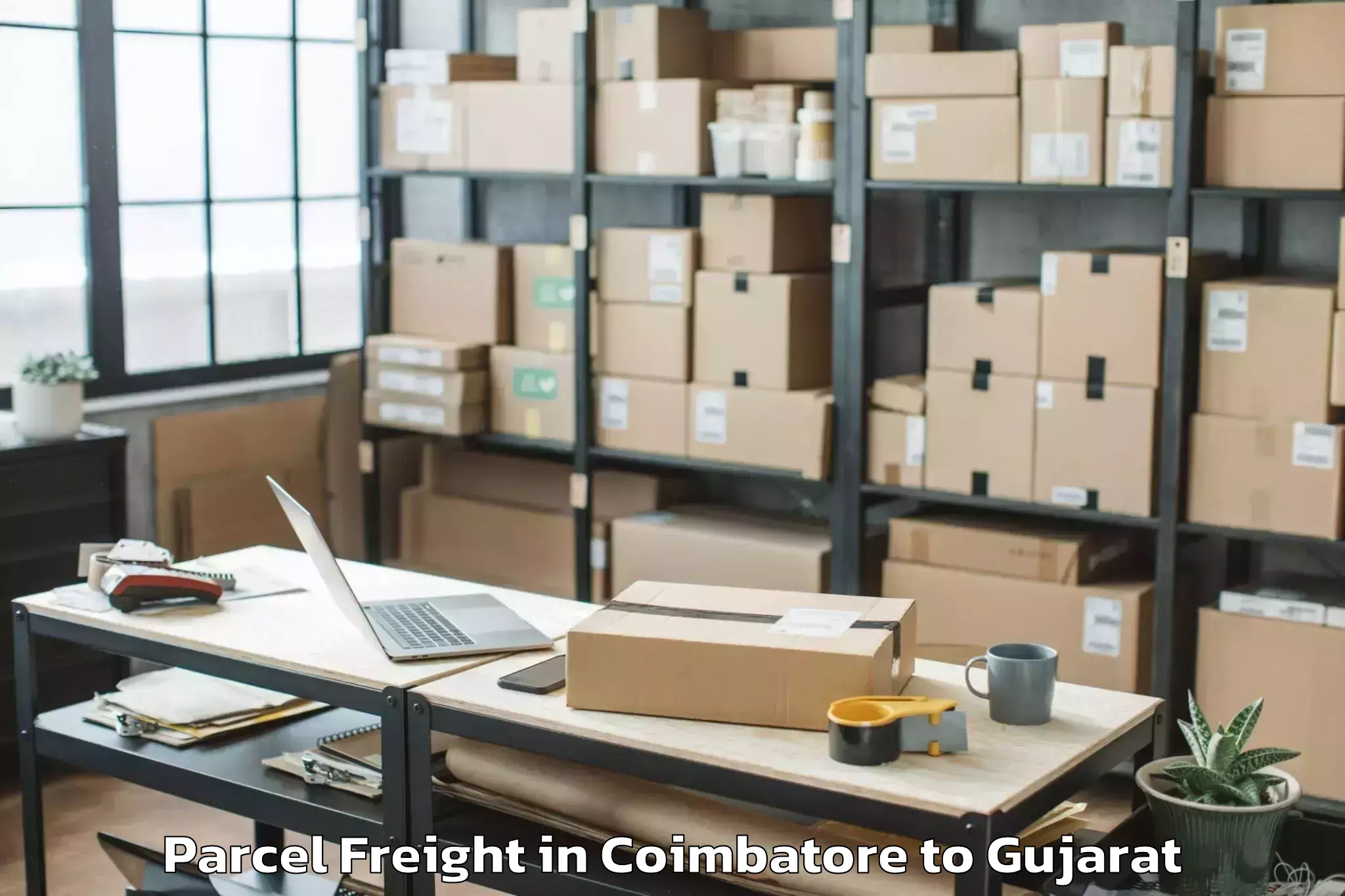 Affordable Coimbatore to Crystal Mall Rajkot Parcel Freight